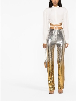 Paco Rabanne sequin-embellished slim-fit trousers