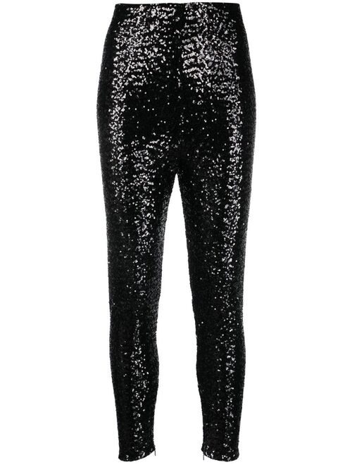 PINKO slim-cut sequin-embellished trousers
