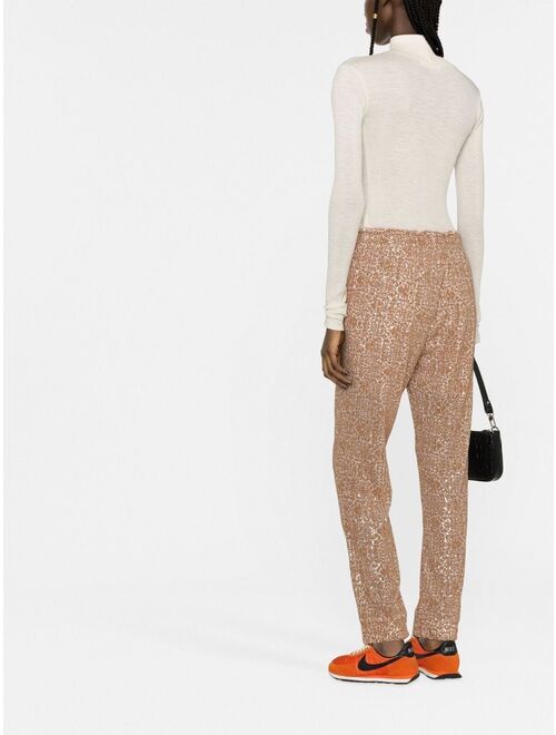 PINKO high-waisted sequin-embellished trousers