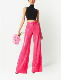 alice + olivia Dylan high-waisted sequin trousers