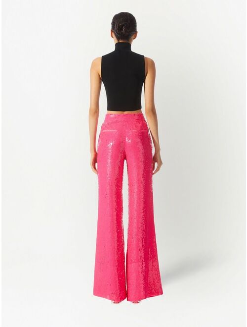 alice + olivia Dylan high-waisted sequin trousers