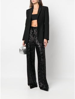 sequin-embellished wide-leg trousers