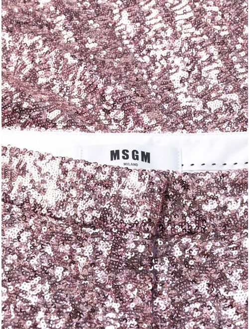 MSGM sequin-embellished wide-leg trousers