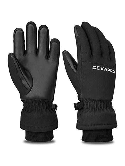 Cevapro -30 Ski Gloves Kids Winter Snow Gloves Waterproof Cold Weather Gloves for Boys Girls