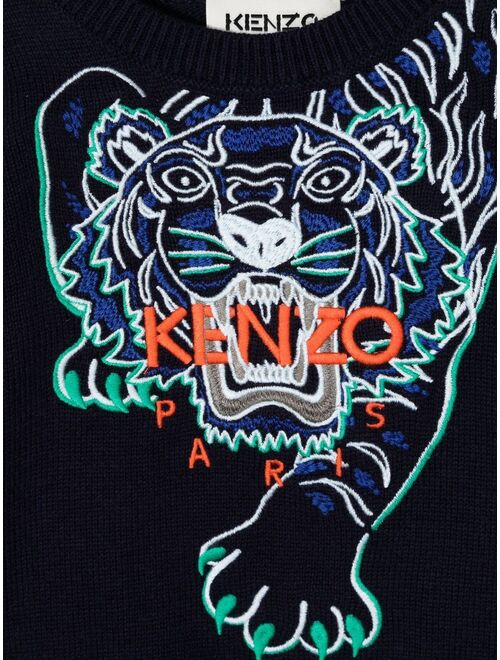 Kenzo Kids Seasonal-Tiger embroidered jumper