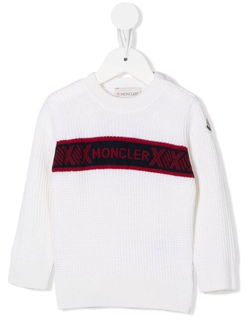Moncler Enfant intarsia-knit logo virgin wool jumper