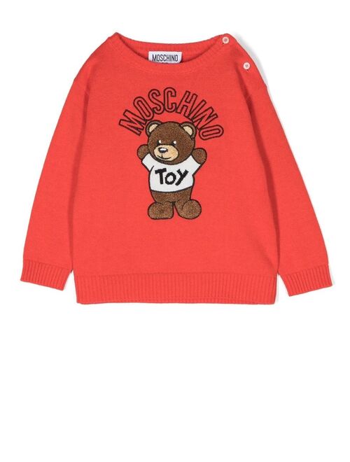 Moschino Kids Teddy Bear logo-embroidered jumper