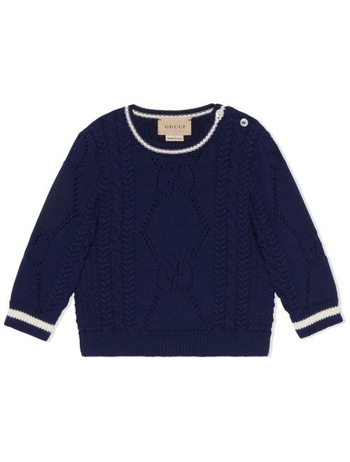 Gucci Kids logo-stitch cotton jumper
