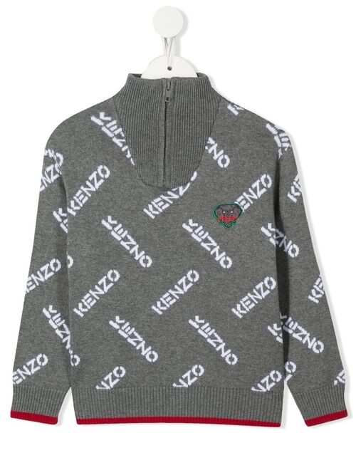 Kenzo Kids logo-embroidered jumper
