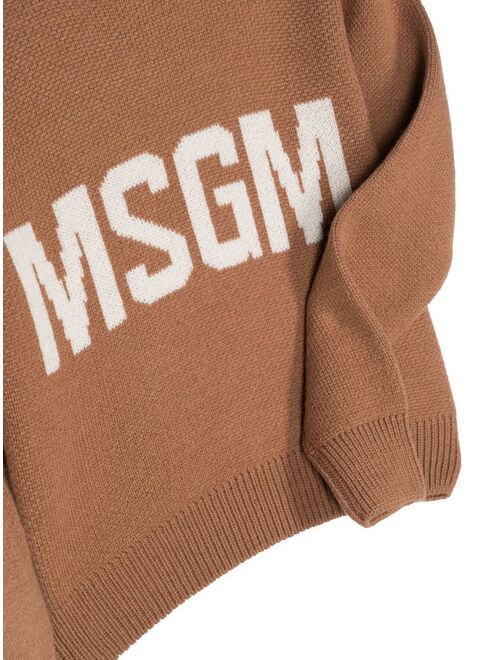 MSGM Kids logo crew-neck jumper