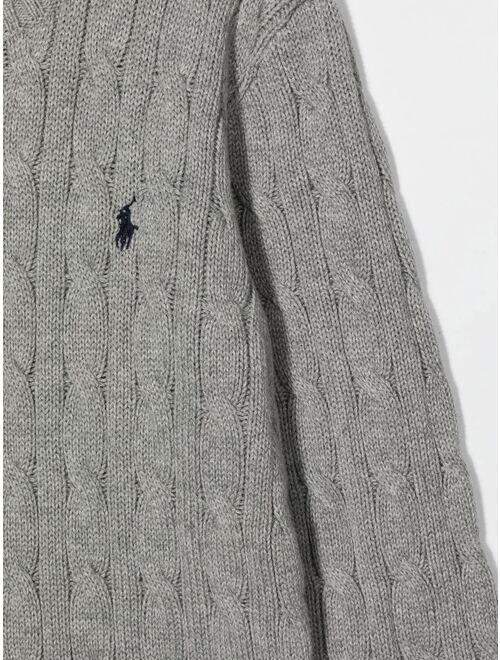 Polo Ralph Lauren Ralph Lauren Kids logo-embroidered cable-knit jumper