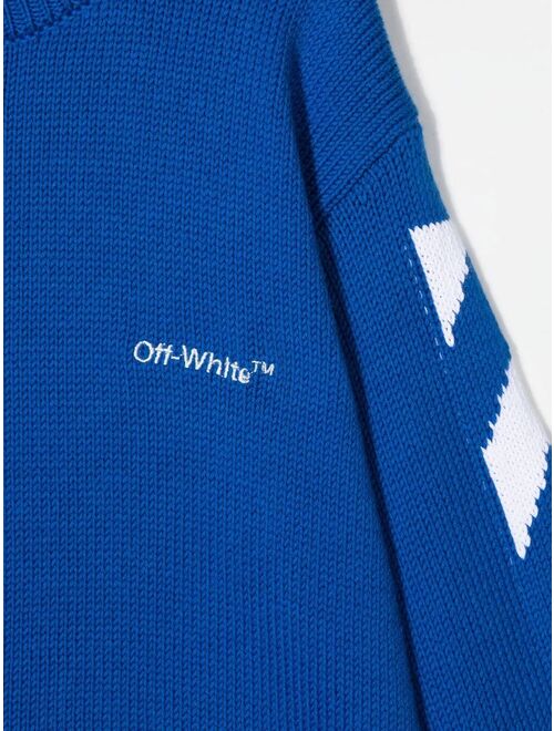 Off-White Kids chevron-knit cotton jumper