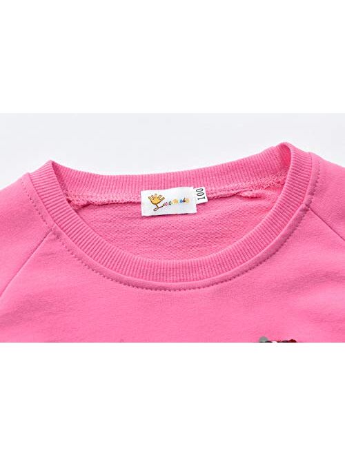Little Hand Toddler Girls Sweatshirts Crewneck Hoodies Long Sleeve Collage T Shirts Kids Pullover Tops