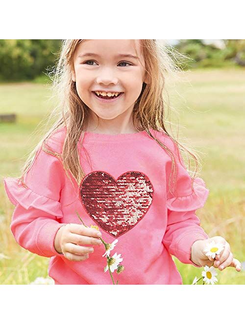 Little Hand Toddler Girls Sweatshirts Crewneck Hoodies Long Sleeve Collage T Shirts Kids Pullover Tops