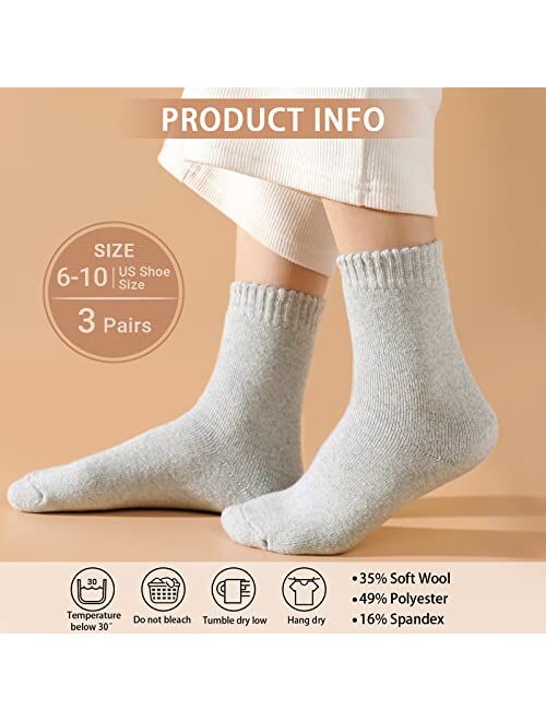 Pleneal Wool Socks for Women - Womens Wool Socks Winter Warm Wool Socks Men Thick Cozy Knit Socks Boots Socks for Women