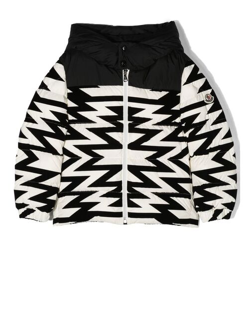 Moncler Enfant geometric-print down-padded jacket