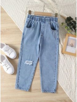 Toddler Boys Ripped Frayed Straight Leg Jeans