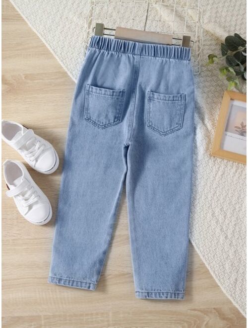 Shein Toddler Boys Ripped Frayed Straight Leg Jeans