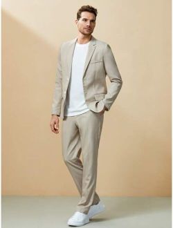 Men Single Breasted Blazer & Pants Suit Set