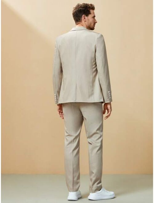 SHEIN Men Single Breasted Blazer & Pants Suit Set