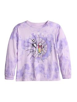 Licensed Character Girls 7-16 Oversized Nightmare Before Christmas Long Sleeve Graphic Tee