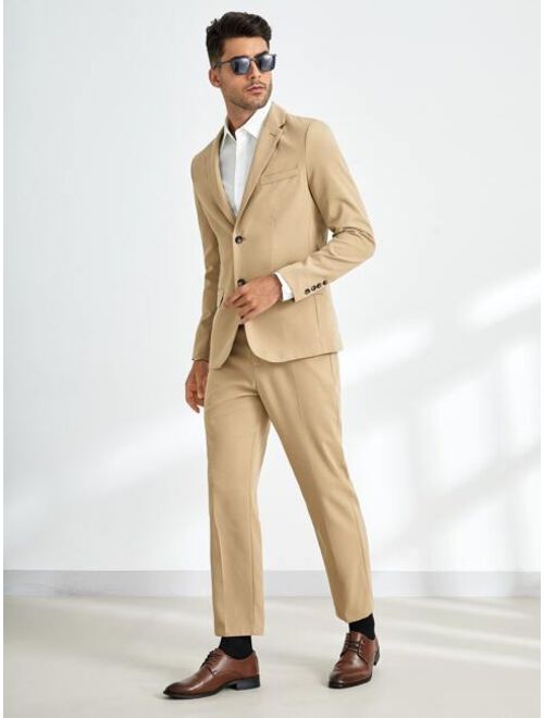 SHEIN Men Single Breasted Blazer & Pants Suit