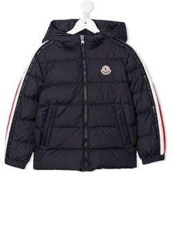 Enfant logo-patch padded hooded jacket