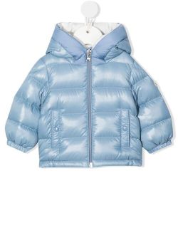Enfant logo-patch hooded padded jacket