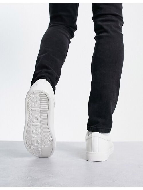 Jack & Jones Premium faux leather sneaker in white
