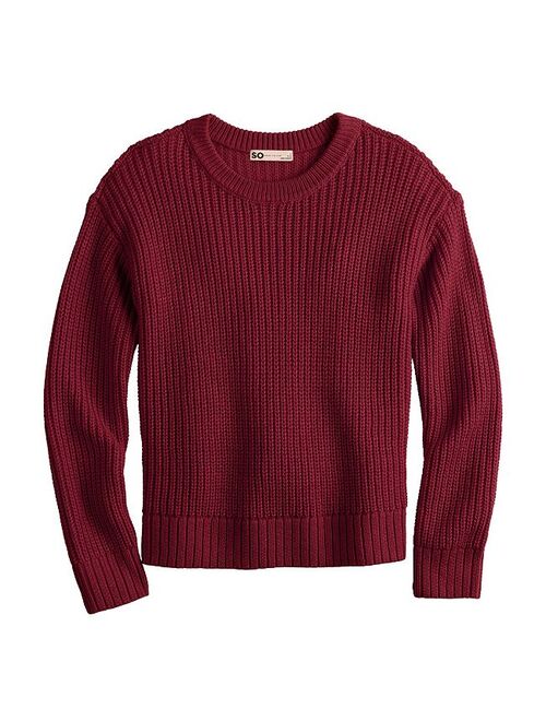 Girls 6-20 SO Knit Crewneck Sweater in Regular & Plus Size