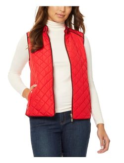 JONES NEW YORK Women's Quilted Zip Front Vest Jacket