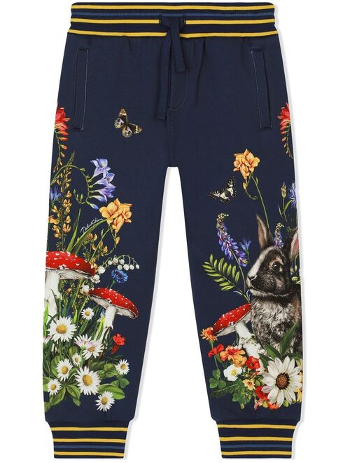 Dolce & Gabbana Kids rabbit-print cotton track pants