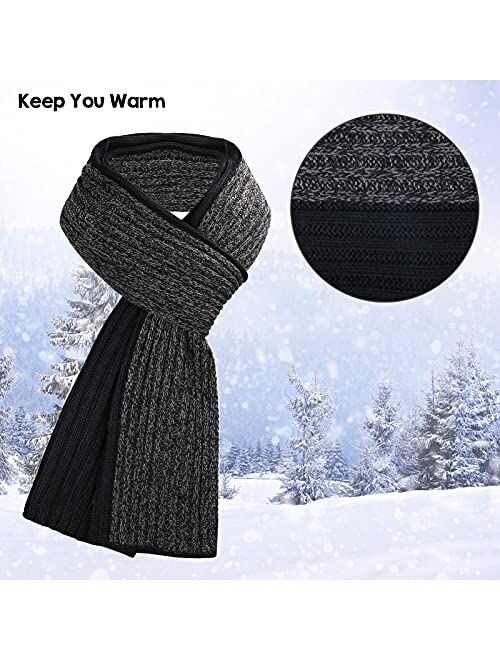 FZ FANTASTIC ZONE Men & Women Winter Knit Hat Beanie Long Scarf Touchscreen Gloves Set Skull Cap Neck Warmer Gloves Set with Fleece Lined