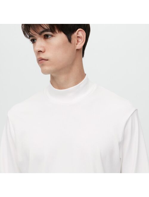 UNIQLO Brushed Cotton Mock Neck Long-Sleeve T-Shirt