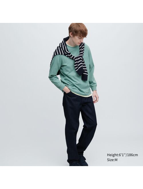 UNIQLO AIRism Cotton UV Protection Crew Neck Long-Sleeve T-Shirt