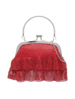 crystal-embellished mesh shoulder bag
