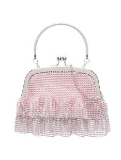 crystal-embellished mesh shoulder bag