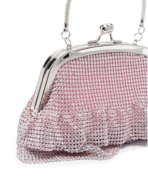 Monnalisa crystal-embellished mesh shoulder bag
