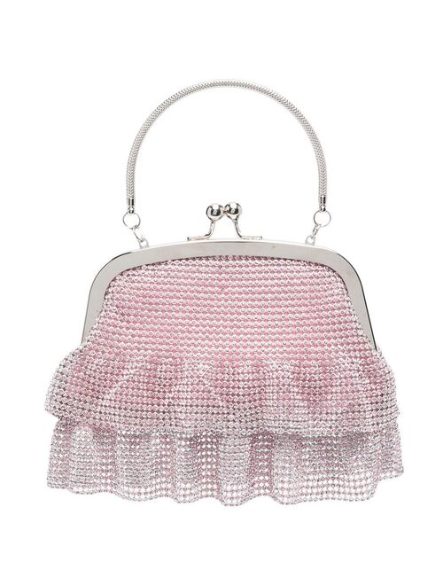 Monnalisa crystal-embellished mesh shoulder bag