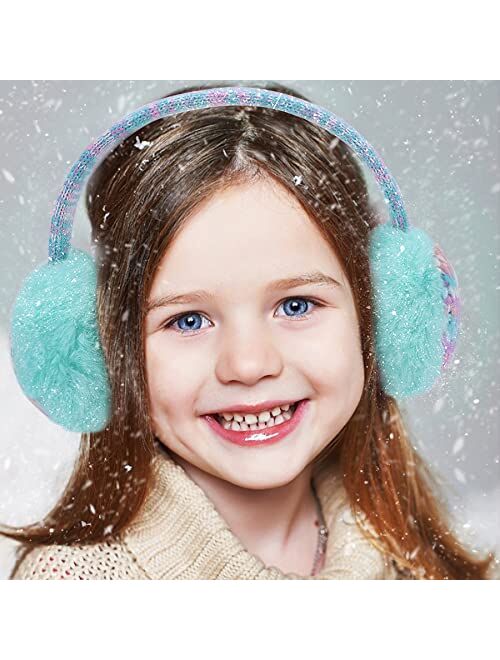 Baoplaykids Kids Knit Earmuffs Winter Outdoor Ear Warmers Soft Plush Ear Covers for Boys Girls 4-16 Years
