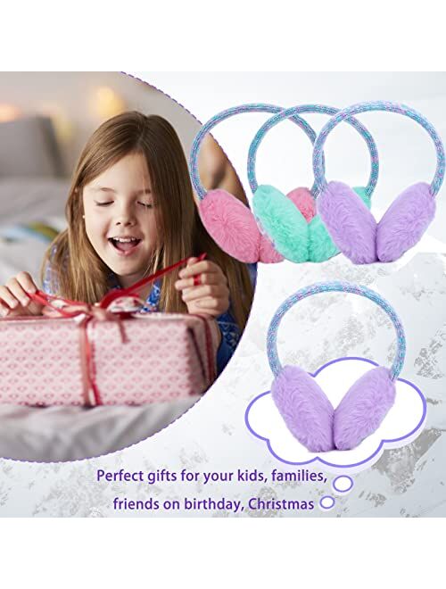 Baoplaykids Kids Knit Earmuffs Winter Outdoor Ear Warmers Soft Plush Ear Covers for Boys Girls 4-16 Years