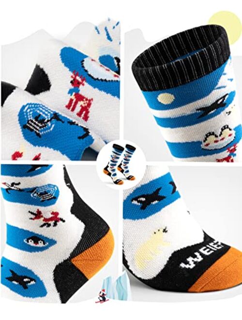 WEIERYA Kids Ski Socks Merino Wool, Thermal Snow Socks, Knee-high Wool Socks for Boys and Girls, 1/3 Pairs