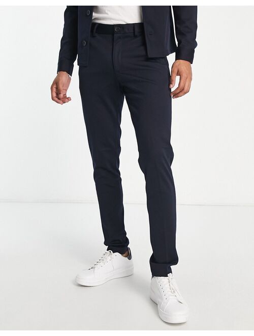 Jack & Jones Premium slim jersey suit pants in navy