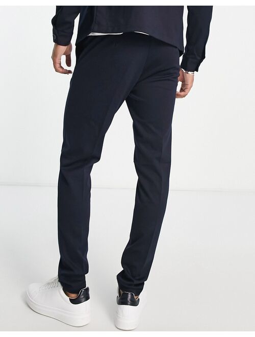 Jack & Jones Premium slim jersey suit pants in navy