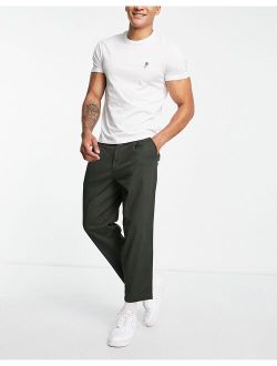 Intelligence bill rico wide leg cropped chino in khaki