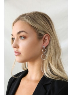Glam Girl Gold Rhinestone Circle Earrings