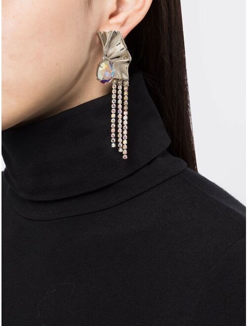 Sterling King crystal-embellishment drop earrings