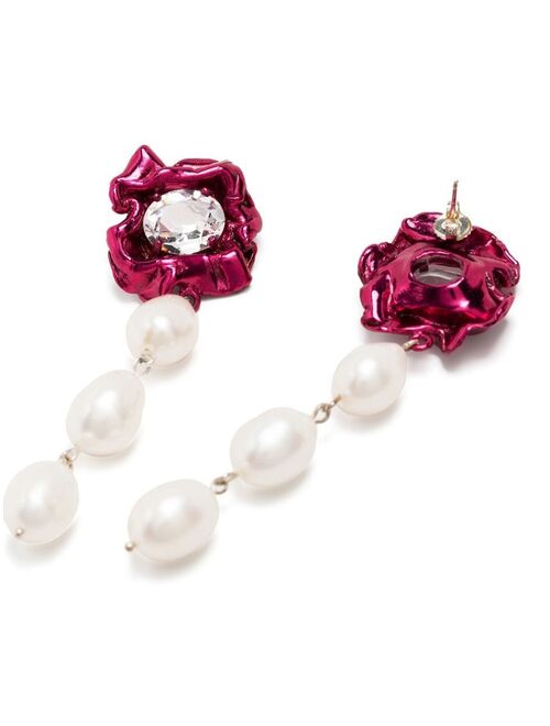 Sterling King Lola crystal pearl drop earring