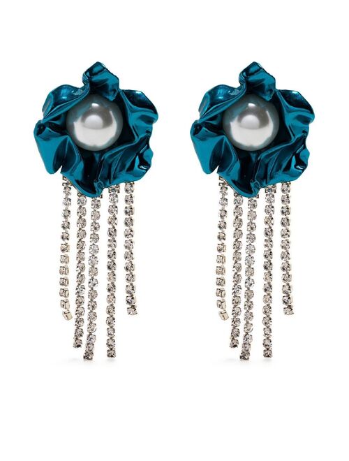 Sterling King Poppy pearl drop earrings
