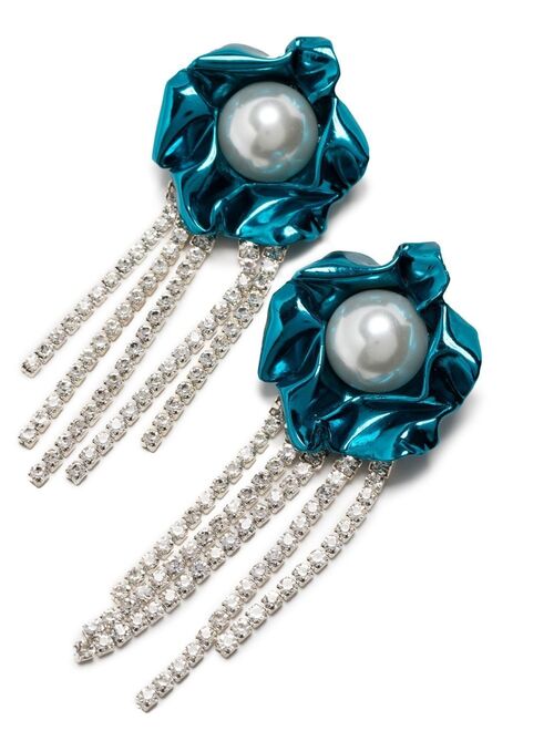 Sterling King Poppy pearl drop earrings